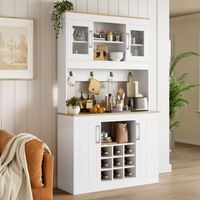 buffet de cocina - mueble auxiliar - tablero de particulas - blanco y madera 106x39x175cm