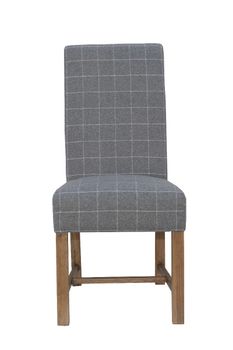 Kira Checked Grey Chairs - Grey