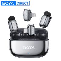 boya mini 2 inalambrico lavalier solapa mini microfono reduccion de ruido para iphone 6-17 usb-c android smartphone pc transmision en vivo