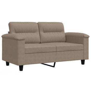 Sofá De 2 Plazas De Tela Microfibra Gris Taupe 120 Cm Vidaxl