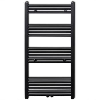 Radiador Toallero De Baño Recto Negro 600 X 1160 Mm