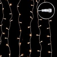 cortina led de navidad de 8 funciones con conector de 576luces flash calidas de 300x240 cm