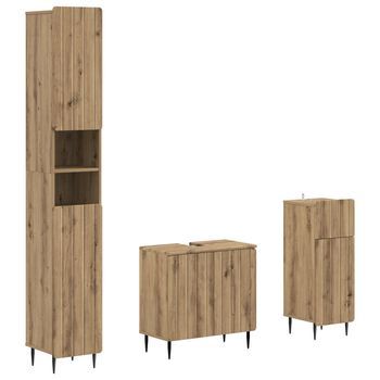 Juego De Armarios De Baño De 3 Piezas Zwolle Vidaxl