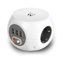 ewent ew3939 regleta cubo 3 tomas3 usb blanco