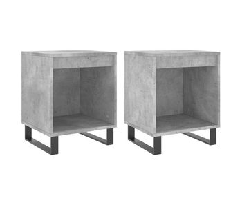 Vidaxl mesitas noche 2 uds madera ingeniería gris hormigón 40x35x50 cm