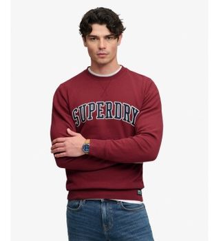 Superdry para hombre. M2014590A Sudadera Athletic Applique Relaxed rojo (XXL), Casual, Granate, Algodón