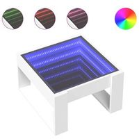 mesa de cafe  mesa de centro con infinity led blanco 50x53x30 cm