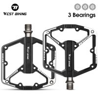 west biking-pedales de bicicleta con 3 rodamientos aleacion de aluminio mtb montana carretera bmx pedales planos antideslizantes accesorios para ciclismo