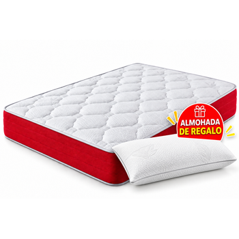 Colchón Viscoelástico, Modelo Rubi, 135 X 190 X 21cm - Almohada Fibra De Regalo