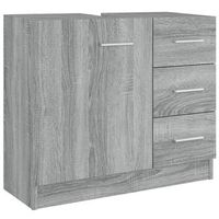 armario para lavabo madera contrachapada gris sonoma 63x30x54cm vidaxl