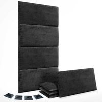 dhome juego de 8 paneles tapizados de lana ecologica pack autoadhesivos para pared acusticos absorbentes proteccion negro 60x50cm x8