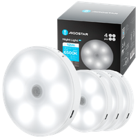 aigostar 4 piezas 6500k luz nocturna magnetica led con sensor de movimiento luz armario adhesiva usb recargable 05w luz noche para habitacion pasillo cocina escaleras