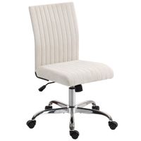 homcom silla de oficina sin reposabrazos silla de oficina altura ajustable y giratoria 360 43x56x78-88 cm blanco
