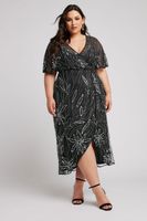 luxe vestido largo negro de lentejuelas mujer curvy y tallas grandes luxe ultimate embellishment