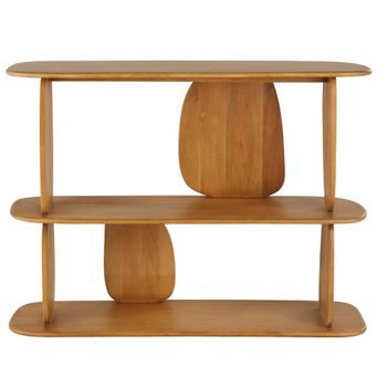 Estantería de 3 baldas de madera maciza de mango