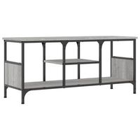 mueble tv  mueble de salon  armario tv hierro y madera contrachapada gris sonoma 100x35x45cm