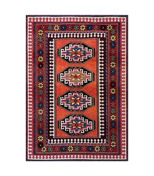 Antalia 9844 - Red Mix - Alfombra para Exterior/Interior - Lavable