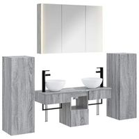 juego de muebles de bano 6 pcs sonoma gris vidaxl