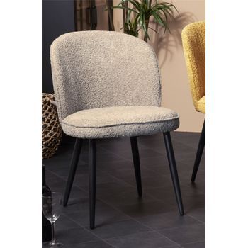 Silla Isuan Alpaca Vison Con Patas Negras 52x61x80 Cms
