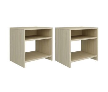 Vidaxl mesitas de noche 2 uds contrachapado roble sonoma 40x30x39 cm