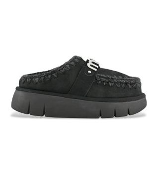 Mou para mujer. MU.FW531001A Zuecos de piel Bounce clog metal logo negro (38), 3 a 5cm, Ninguno, Casual