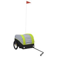 remolque para bicicleta hierro negro y verde 30 kg vidaxl
