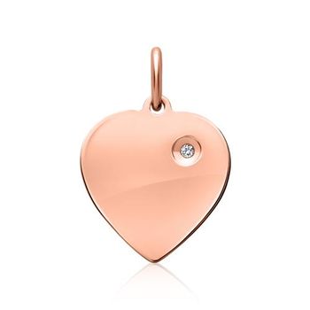 Colgante de plata 925 circonita corazón rosado