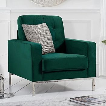 Lydia Green Velvet Armchair