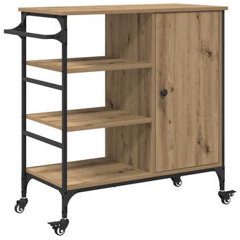 Carro De Cocina Roble Artisan 87.5 X 39 X 84.5 Cm Vidaxl