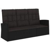 banco jardin  banco de exterior  silla de jardin reclinable y cojines ratan sintetico negro 173 cm