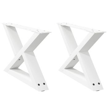 Patas Para Mesa，pierna De Mesa De Centro 2 Uds Acero Blanco 50x(30-31,3)cm