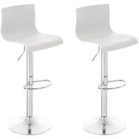 set 2 taburetes hover en polipropileno plastico blanco 36x39x84 cm clp