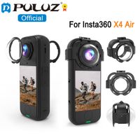 puluz para insta360 x4 air cubierta protectora de lente de vidrio optico de camara tapa de lente de rotacionaccesorios de cubierta protectora de lente a presion