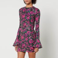 rotate birger christensen open-back sequinned satin dress - dk 34uk 8