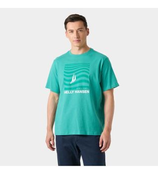 Helly Hansen para hombre. 54601 Camiseta Shoreline 3.0 verde (M), Casual, Deportivo, Algodón, Multideporte, Manga corta