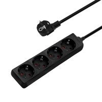 aigostar regleta alargador de 4 enchufes con cable de 3 metros color negro