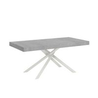 mesa extensible 90x160264 cm karida cemento patas blanca