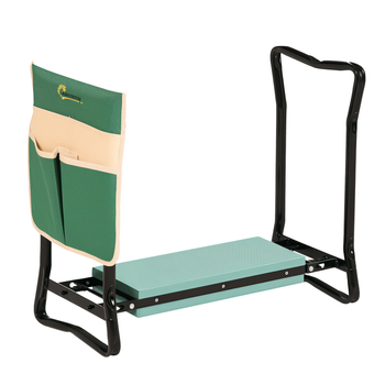 Outsunny Taburete de Jardín Taburete de Jardinería Plegable con Bolsa de Herramientas Cojín Rodillas Asiento con Almohadilla Ajustable   Aosom España