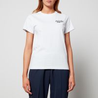 maison kitsune womens mini handwriting classic t-shirt - white - m