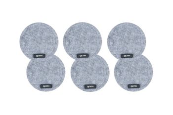 Posavasos redondo - 6 piezas -  fieltro reciclado gris
