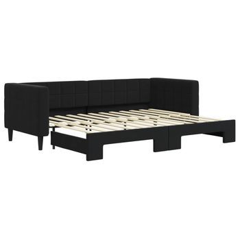 Sofá Cama Nido Terciopelo Negro 80x200 Cm Vidaxl