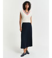 gant para mujer 4400169 falda midi plisada marino 34 casual clasico poliester