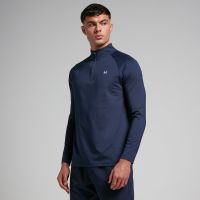 camiseta de entrenamiento con cremallera de 14 para hombre de mp - azul marino - xs