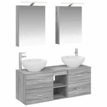 Juego De Muebles De Baño 5 Uds. Sonoma Gris Vidaxl