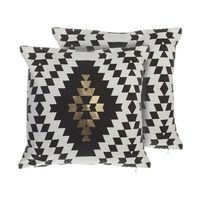 juego de 2 cojines decorativos de algodon blanco y negro patron de diamantes 45 x 45 cm estampado geometrico accesorios de decoracion coleus