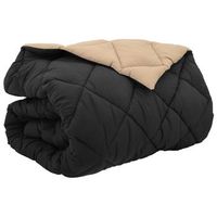 edredon  duvet de invierno negro y tono arena 220 x 260 cm microfibra