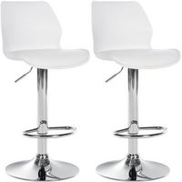 juego de 2 taburetes de bar gilbert plastico blanco 42x39x82 cm clp