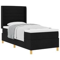 cama tapizada 203x93x128 cm madera - negro