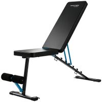 sportnow banco de pesas plegable ajustable para gimnasio en casa capacidad 300 kg 7 posiciones respaldo negro   aosom espana
