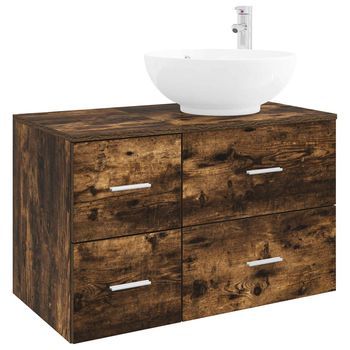 Juego De Muebles De Baño 2 Uds. Roble Ahumado Vidaxl